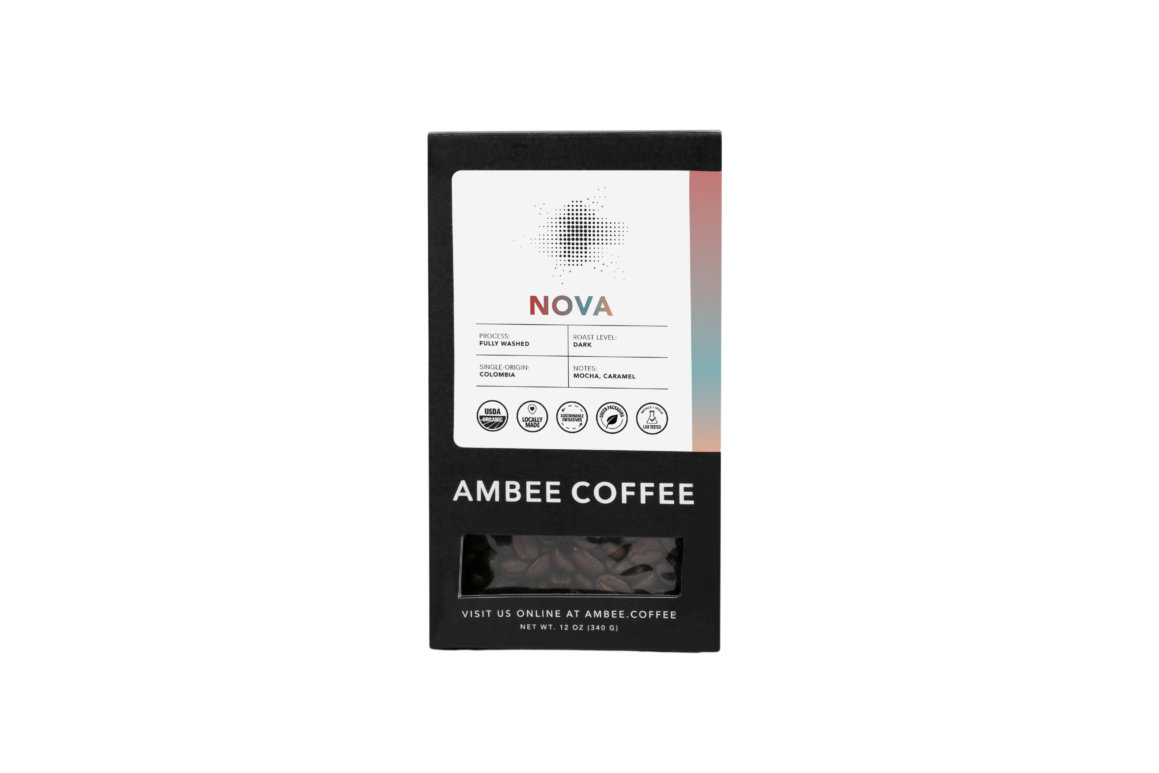 Nova Organic Colombian Dark Roast Whole Bean Coffee Ambee Coffee Co.